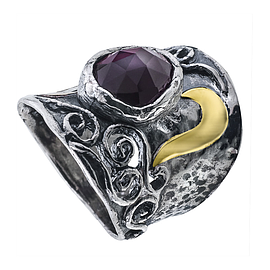 Silver and Gold Ring "Enigma"