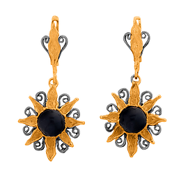 Silver earrings with gold & ruthenium plating