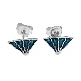 Silver Earrings with Enamel ''Medusa''