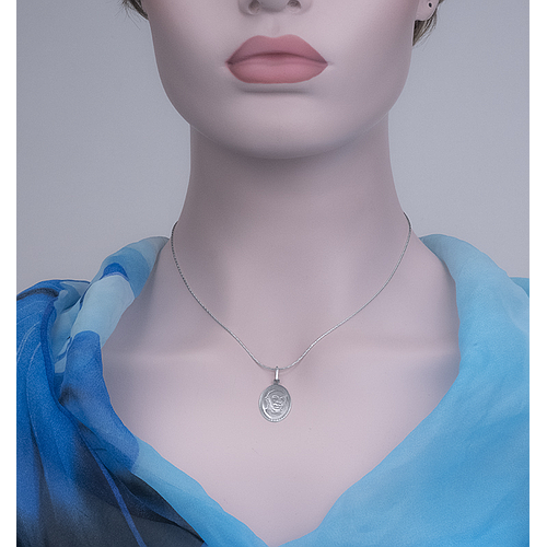 Silver photo necklace