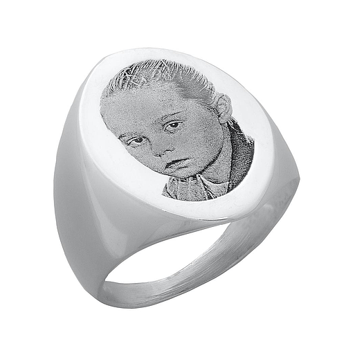 Серебряное фото кольцо