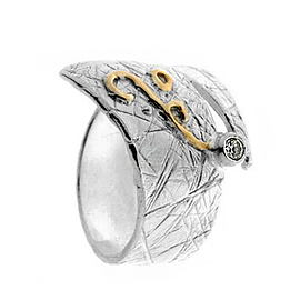 Серебряное кольцо с золотом