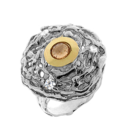 Серебряное кольцо с золотом