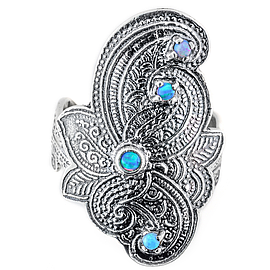 Ethnic silver ring