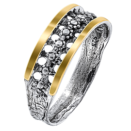  Серебряное кольцо с золотом 