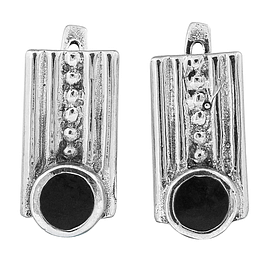 Silver Earrings with Enamel