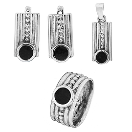 Silver Set with Enamel