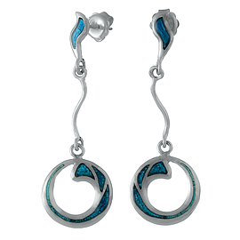 Silver Earrings with Enamel