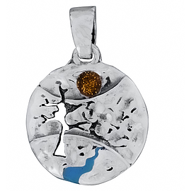 Silver Pendant with Enamel