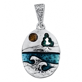 Silver Pendant with Enamel