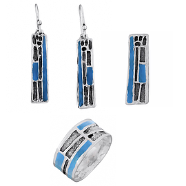 Silver Set with Enamel