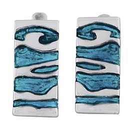 Silver Earrings with Enamel