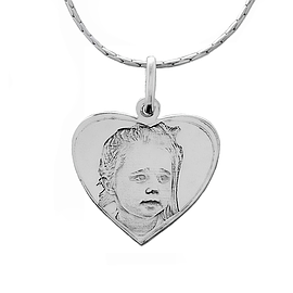 Silver photo necklace