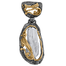 Silver Necklace gold & ruthenium plated "Aphrodite"
