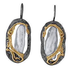 Silver Earrings gold & ruthenium plated "Aphrodite"