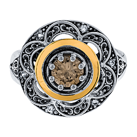 Серебряное кольцо с золотом
