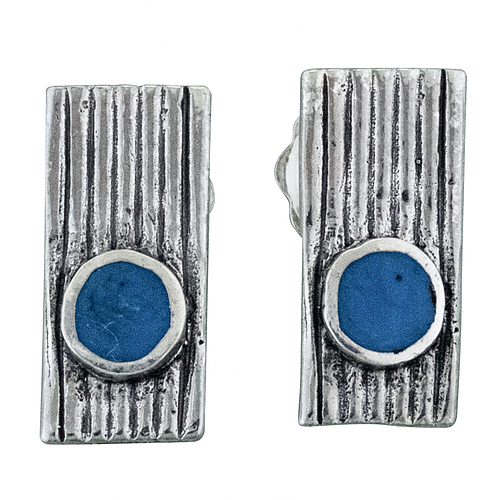 Silver Earrings with Enamel