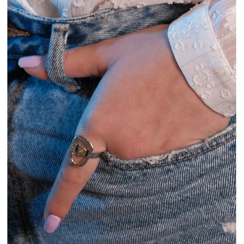 Silver Ring with Enamel