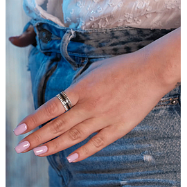 Silver Ring with Enamel