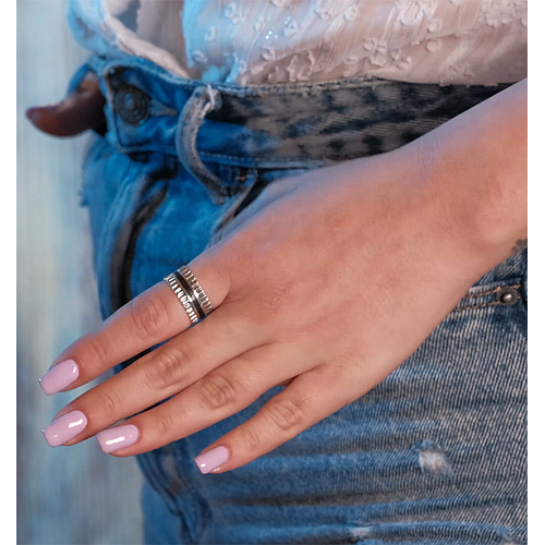 Silver Ring with Enamel