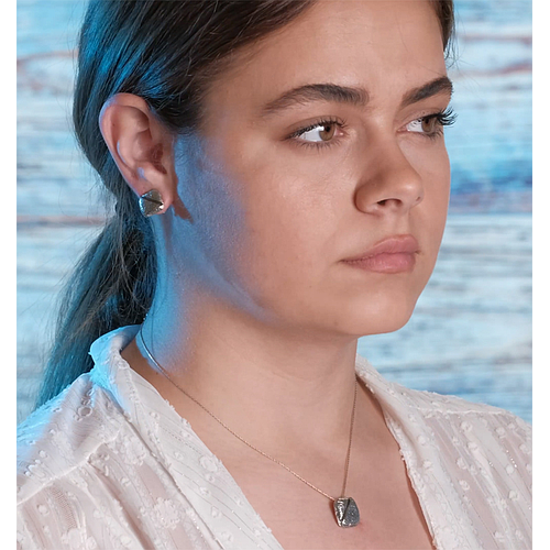 Silver Earrings with Enamel