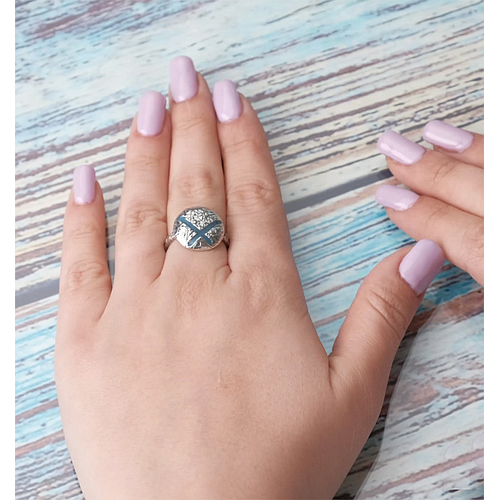 Silver Ring with Enamel