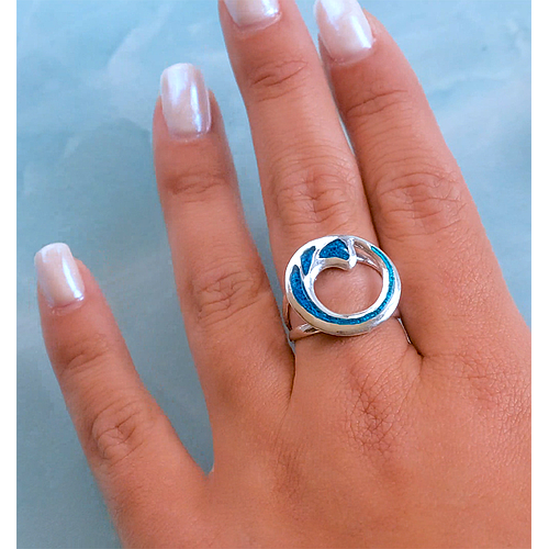 Silver Ring with Enamel