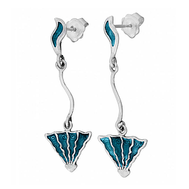 Silver Earrings with Enamel ''Medusa''