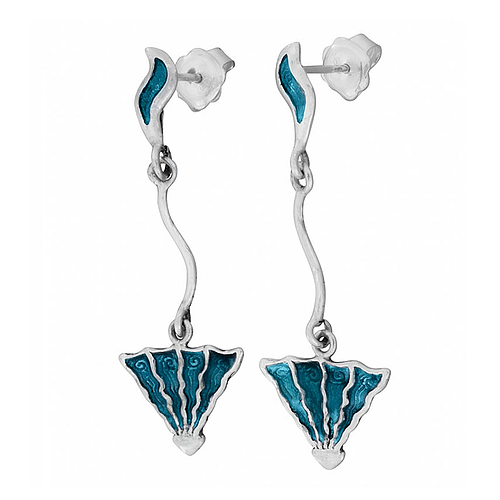 Silver Earrings with Enamel