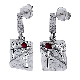 Silver Earrings with Enamel "Autumn"