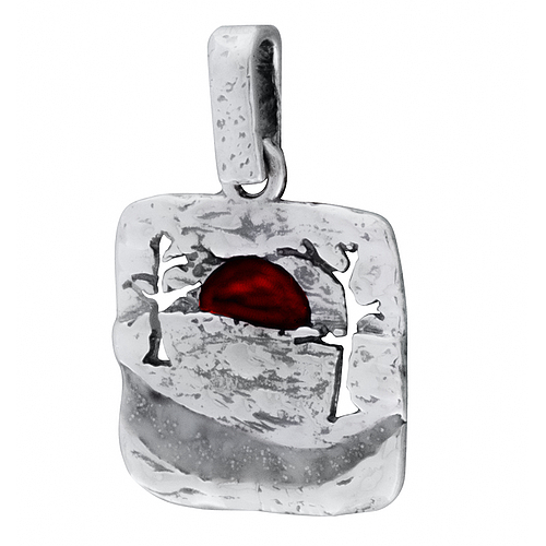 Silver Pendant with Enamel