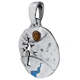 Silver Pendant with Enamel