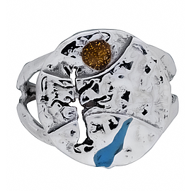 Silver Ring with Enamel