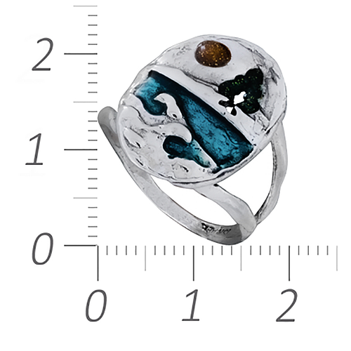 Silver Ring with Enamel