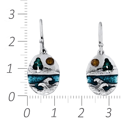 Silver Earrings with Enamel