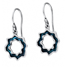 Silver Earrings with Enamel