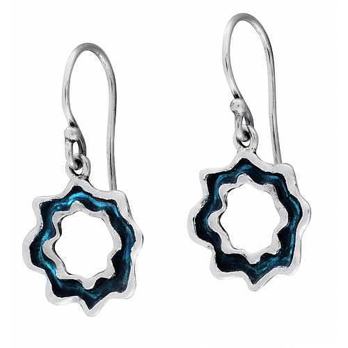 Silver Earrings with Enamel