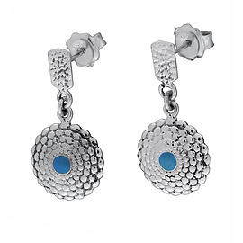 Silver Earrings with Enamel