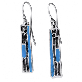 Silver Earrings with Enamel