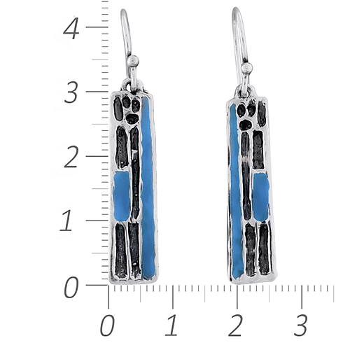 Silver Earrings with Enamel