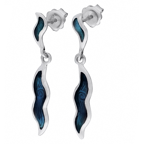 Silver Earrings with Enamel