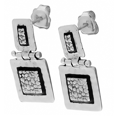 Silver Earrings with Enamel