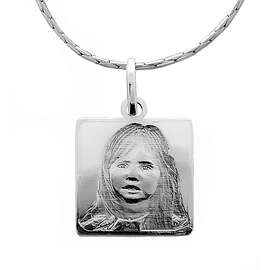 Silver photo necklace 