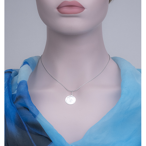 Silver photo necklace