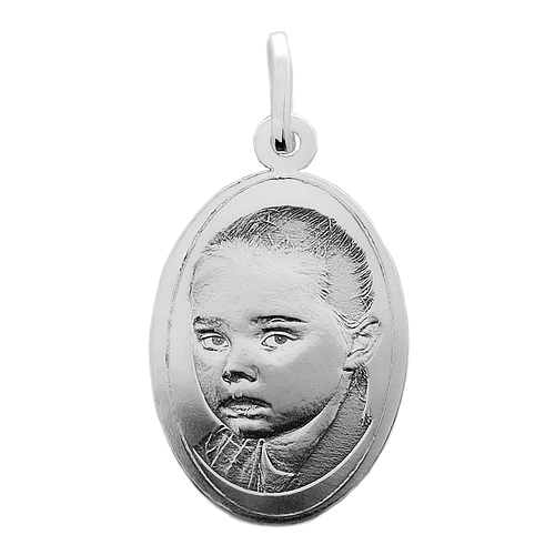 Silver photo necklace