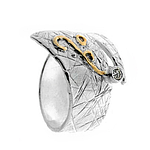 Серебряное кольцо с золотом