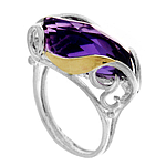 Серебряное кольцо с золотом