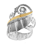 Серебряное кольцо с золотом