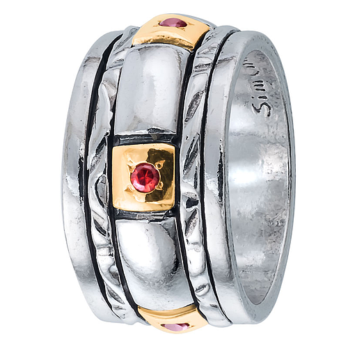 Silver and Gold Spinner Ring