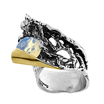 Серебряное кольцо с золотом